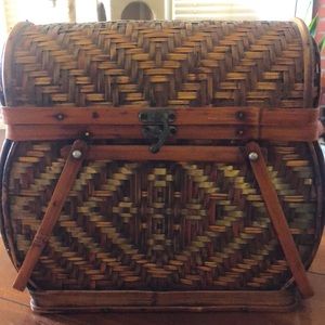 Woven  decorative basket with handles